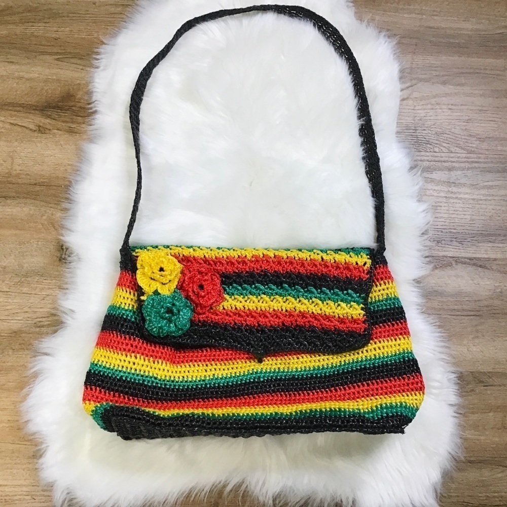 RASTAFARIAN Messenger Bag Cross Body Purse Flowers Large Recycled Plas…